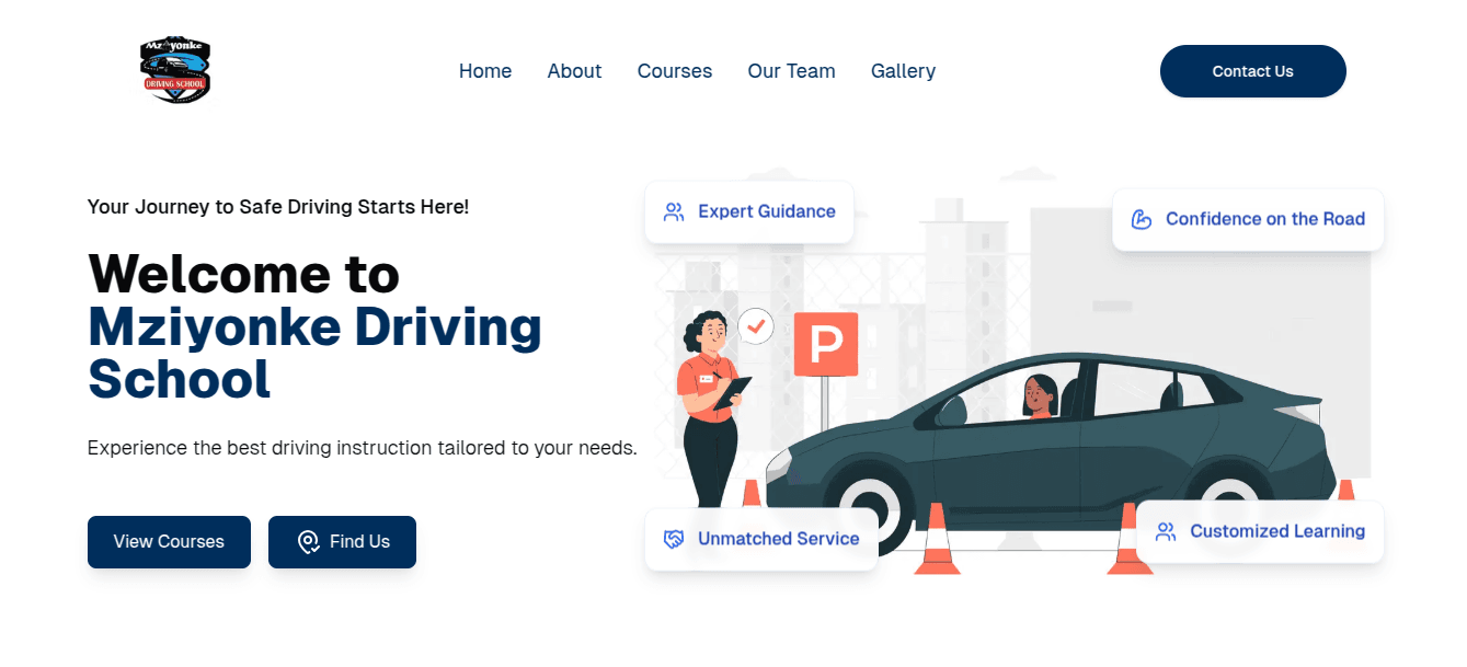 Mziyonke Driving School Website